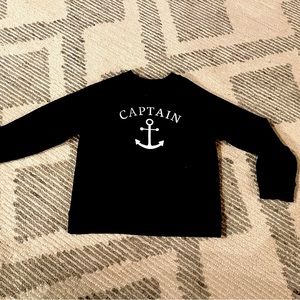 Janie and Jack size kids 6 navy “Captain” sweatshirt. Hardly worn.